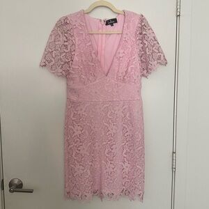 Pretty pink lace floral dress from lulus.  No longer on website.  EUC